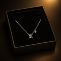LV Pavé Crystal Silver Necklace