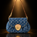 LV Monogram Denim Pleated Shoulder Bag