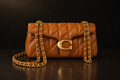 Coach Tabby Quilted Leather Chain Bag in Cognac