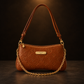 LV Monogram Embossed Leather Pochette Cognac