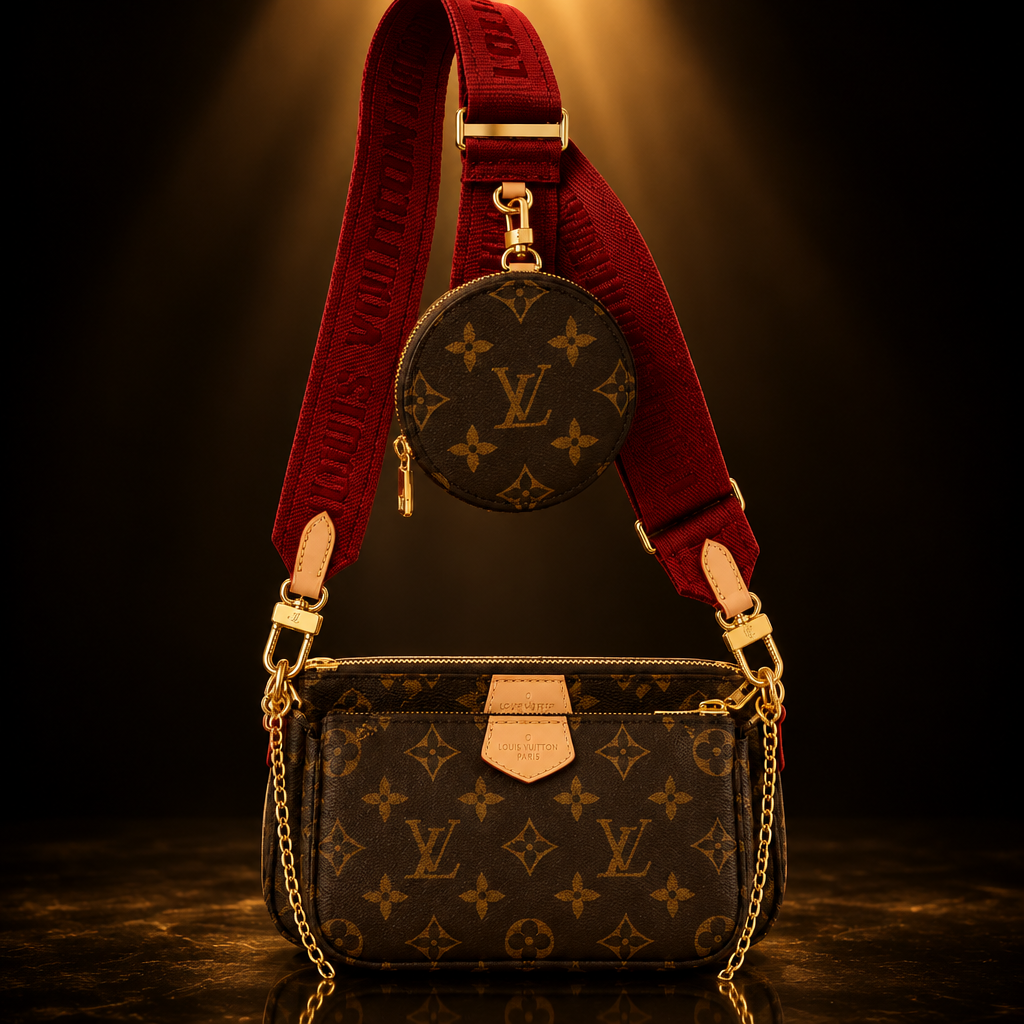 LV Multi Pochette - Red Strap